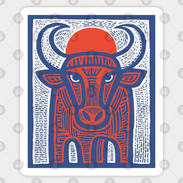 Sacred Bull Apis | Egyptian Mythology Inspired Sticker by TuncGK